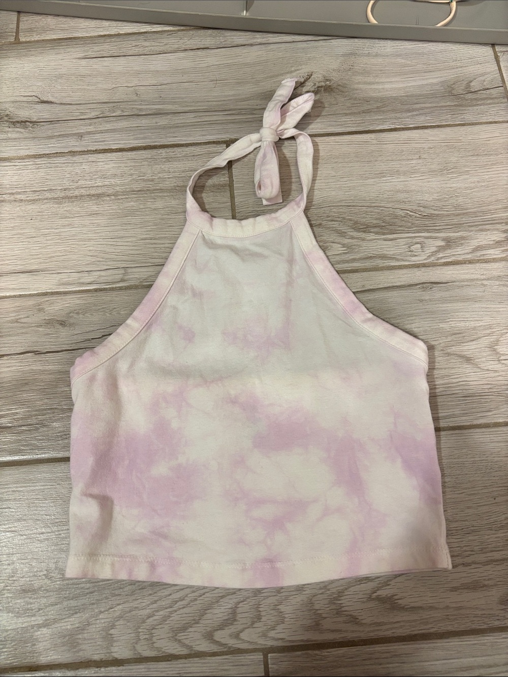 PacSun light Purple and White Tie-Dye Halter Crop Top